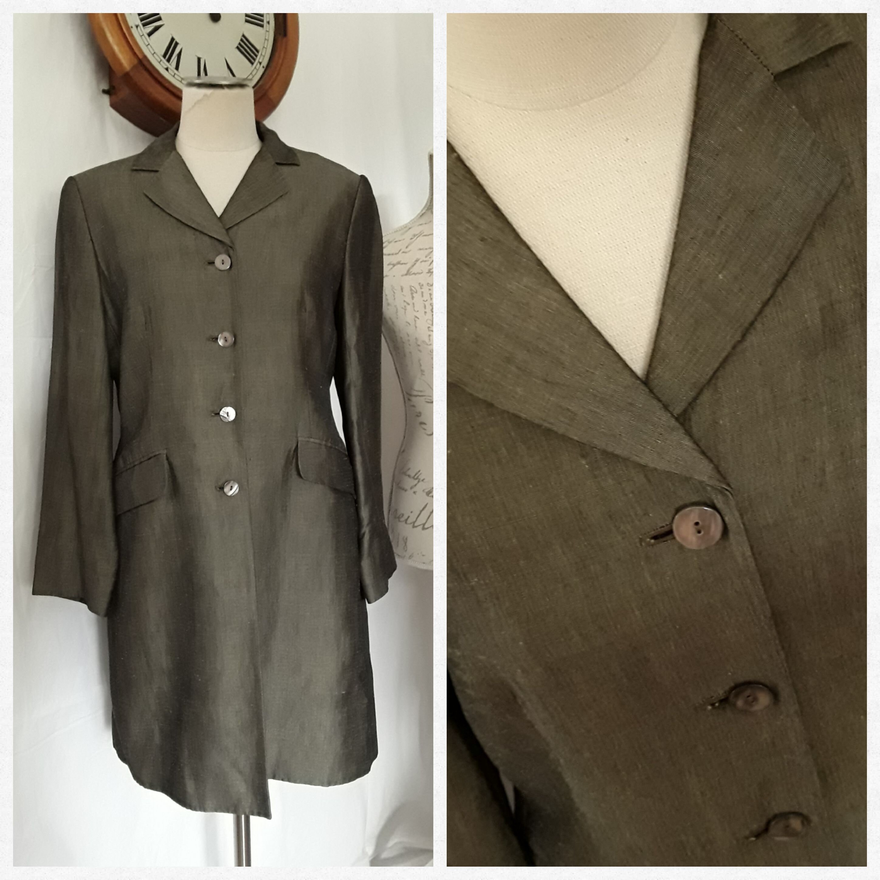 1990er Laura Ashley Leichter Fitted Sommermantel in Shot Two | Etsy