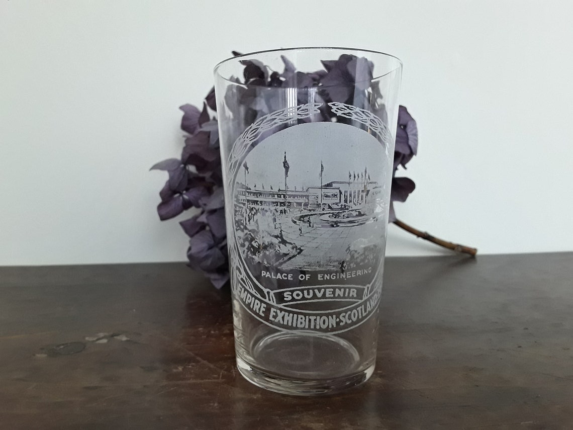 Glasgow Souvenir Glass Tumbler From the 'empire Exhibition Etsy