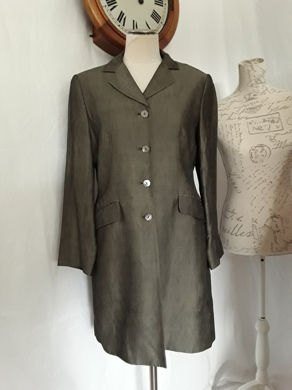 SALE 1990s Laura Ashley Lightweight Fitted Summer Coat in Shot Two Tone Pewter Colour. Uk12 Etsy