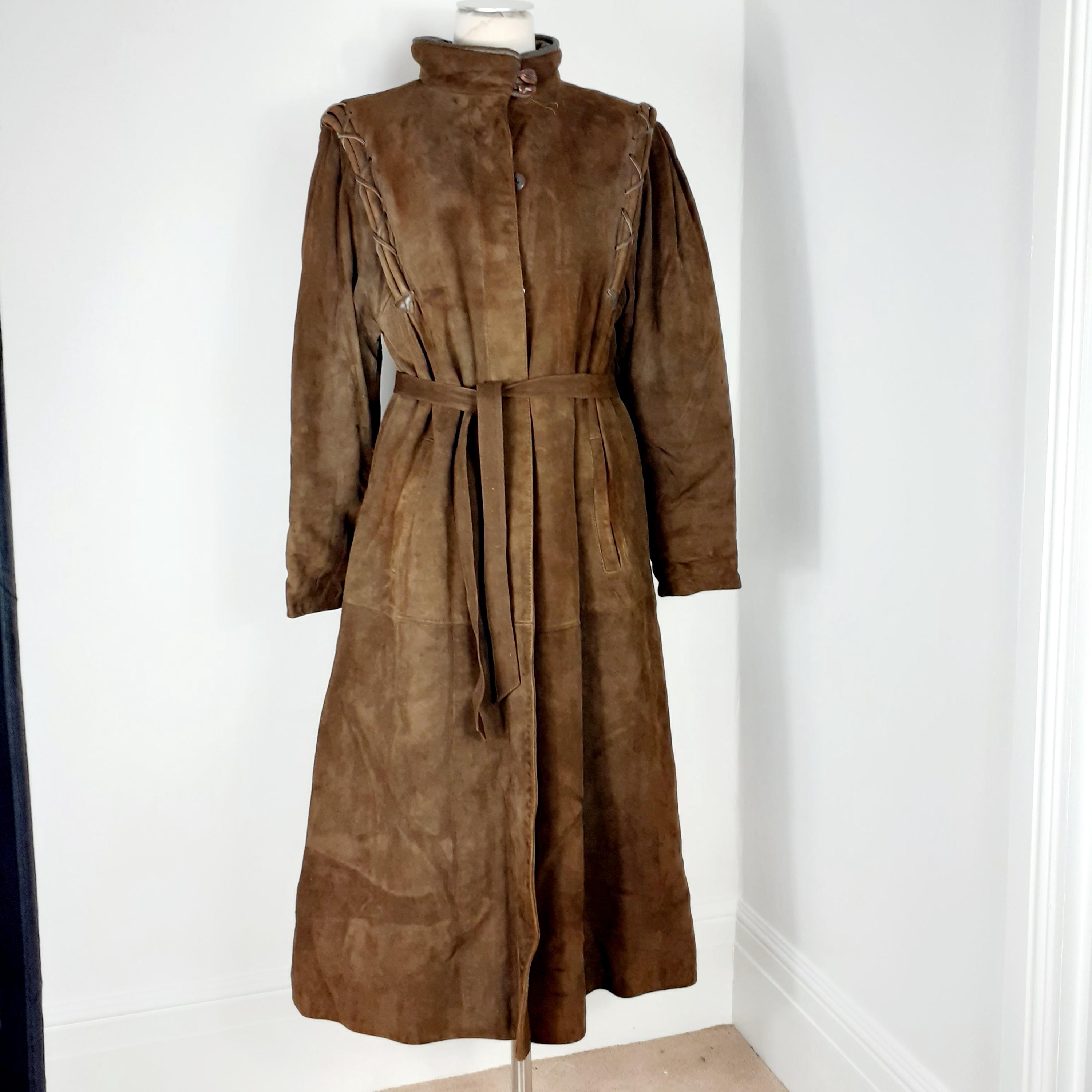 1970s/80s Super Soft Long Suede Coat. 'stadick Modell' Medium