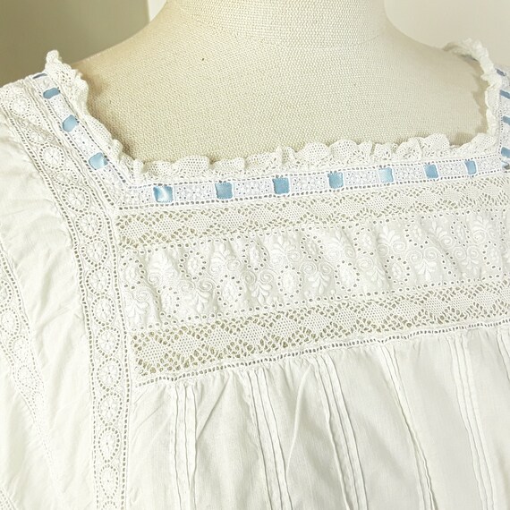 Antique Victorian/Edwardian Fine Cotton Nightgown… - image 1