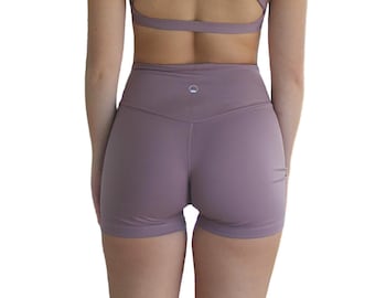 Kali Super Soft High Waisted seamless Yoga Shorts - Plum (Yoga, Dance, Cheer)
