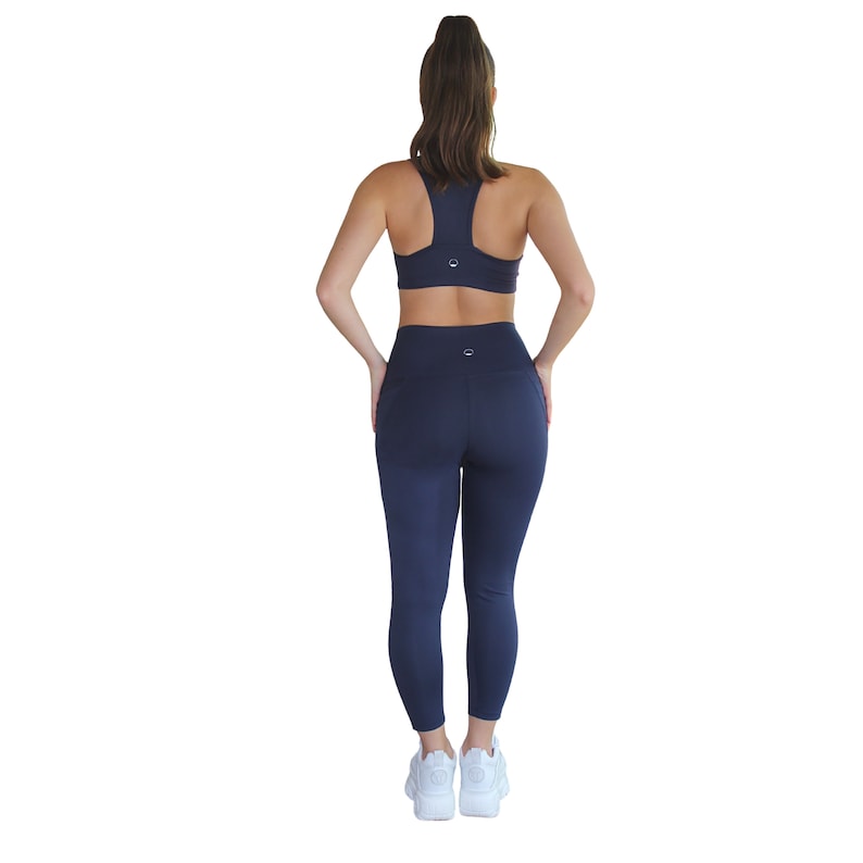 Navy 78 High Waisted Yoga Leggings With Side Pockets