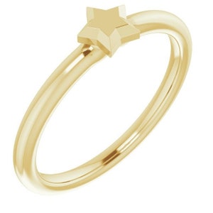 Adorable Star Stackable Ring in Gold, Rose Gold, White Gold, Sterling Silver