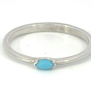 Exquisite Marquise Cut Turquoise Stackable Ring in Gold, Rose Gold, White Gold, Sterling Silver