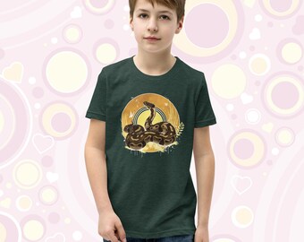 Youth Autumn Ball Python Tee, cute snake reptile gift