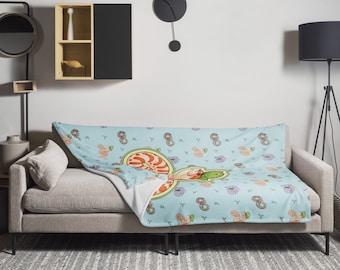 Hognose Snake with Frog Gift Throw Blanket, Cute Reptile Home Decor for Hoggie Owners and Lovers