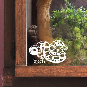 Hognose Snake Personalized Decal, Cute Reptile Vinyl Sticker Tank Decor, Name Tag for Hoggie Enclosure