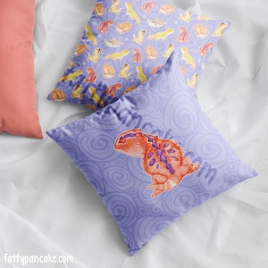 Bearded Dragon Throw Pillow, Cute Reptile Home Decor, Stink Eye Beardie