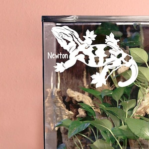 Vinilo decorativo personalizado de gecko Leachie, regalo para dueños y amantes de reptiles, regalo para geckos de Nueva Caledonia, etiqueta decorativa para terrario.