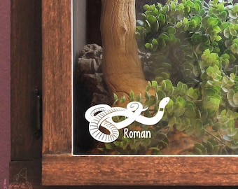 Ring-Neck Schlange kundengerechtes Abziehbild, Geschenk für Reptilien-Besitzer und Liebhaber, Gehäuse oder Terrarium-Dekor-Namensschild