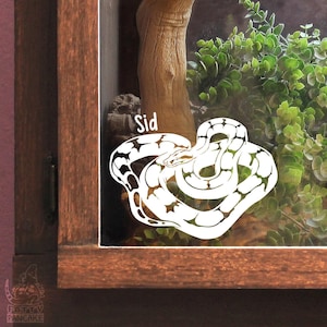 Red Tail Boa Constrictor Customizable Decal, Gift for Reptile Snake Owners and Lovers, Enclosure or Terrarium Decor Name Tag