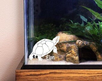 Pegatina personalizable de tortuga almizclera, etiqueta para terrario de reptiles, regalo para dueños de tortugas.