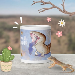 Blue Tongue Skink Mug, Reptile Gift Ceramic Drinkware, One Lil Skinker Cute