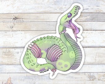 Zombie Ball Python Halloween Sticker, Cute Reptile Gift for Snake Owners and Lovers, Tumbler Stickers for Noodle Fans