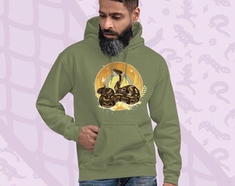 Herbst Ball Python Grafik Hoodie, Unisex Reptil Sweatshirt