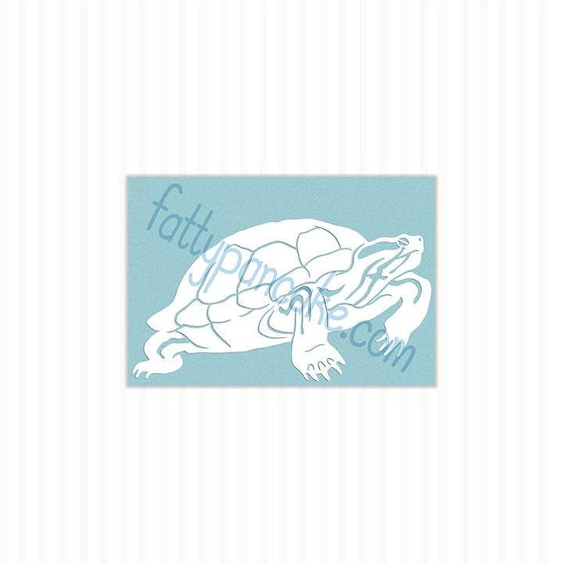 Red Eared Slider Customizable Decal, Cute Turtle Sticker Gift for Reptile Owners and Lovers, Enclosure Name Tag Decor image 8