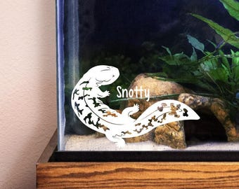 Décalcomanie personnalisable Hellbender pour voiture, cadeau pour les propriétaires et les amateurs de varans de reptiles, plaque nominative pour décor d'enclos ou de terrarium
