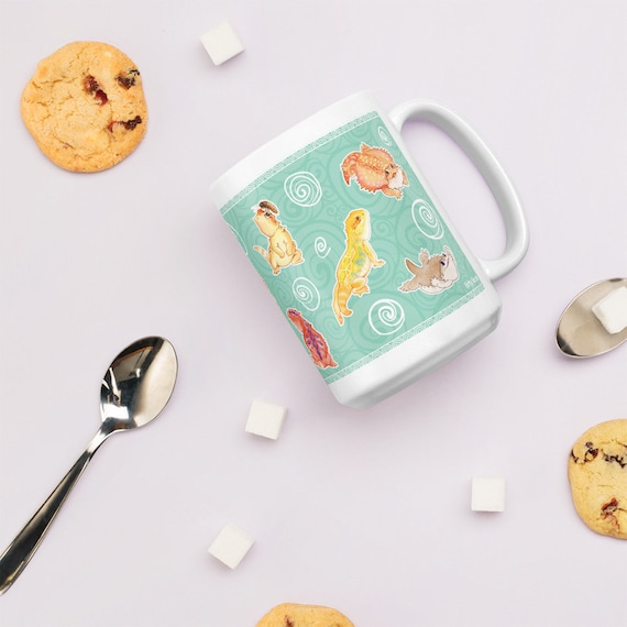Many Beardies, Cute Bearded Dragon Lizard Mug, Adorable Reptile Gift Ceramic Drinkware