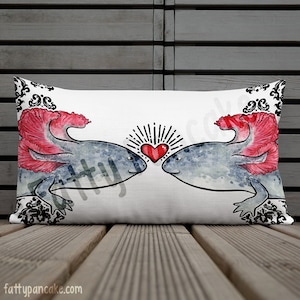 Love a Lotl Axolotl Throw Pillow, Cute Amphibian Rectangular Pillow Home Decor