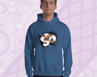 Pied Ball Python Hoodie, snake apparel gift, reptile lover pullover