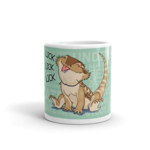 Silly Bearded Dragon Mug, Ceramic Gift Coffee or Tea Mug for Beardie and Reptile Lovers and Owners, Cute Lizard Mug
