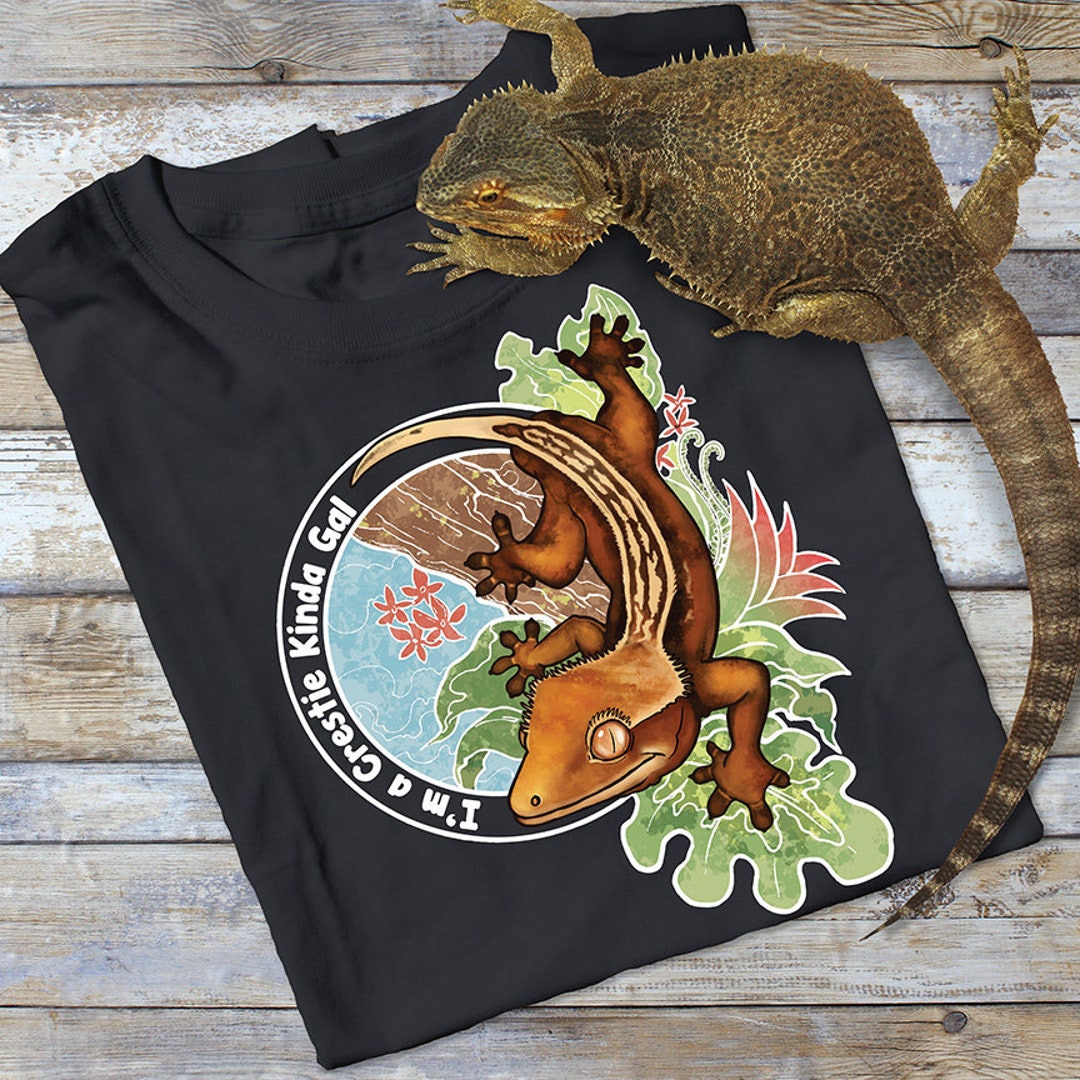 Crested Gecko Tshirt, Crestie Kinda Gal, Gecko Apparel, Cute Reptile