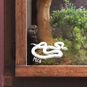 African House Snake Car Decal, Cute Reptile Laptop Sticker, Enclosure or Terrarium Decor Name Tag
