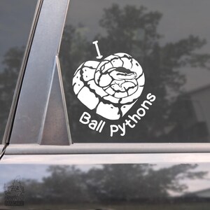 I love Ball Pythons Vinyl Decal - Gift for Snake Owners and Keepers Vehicle Sticker