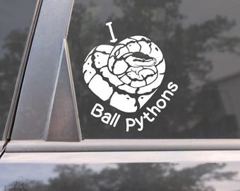 I love Ball Pythons Vinyl Decal - Gift for Snake Owners and Keepers Vehicle Sticker