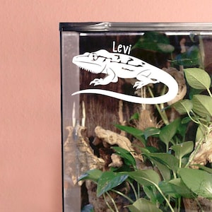 False Chameleon Lizard Customizable Decal, Gift for Reptile Lovers and Owners, Tank Decor Name Tag