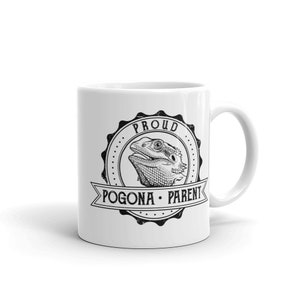 Bearded Dragon Mug, Reptile Ceramic Drinkware, Lizard Coffee or Tea Mug, Proud Pogona Parent
