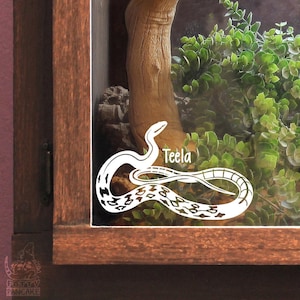Vietnamese Blue Beauty Rat Snake Vinyl Decal Customizable, Cute Reptile Gift for Snake Owners and Lovers, Enclosure Decor Name Tag