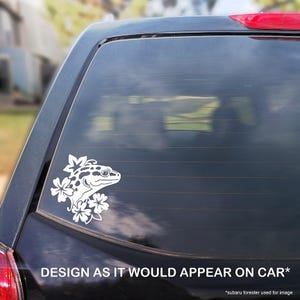 Leopard Gecko with Flowers Decal, leopard gecko sticker, leopard gecko gift, gecko lizard decal, reptile decal sticker gift