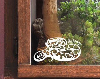 Burmese Python Customizable Decal, Gift for Reptile Owners and Lovers, Enclosure or Terrarium Decor Name Tag