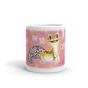 Leopard Gecko Mug, Cute Gecko Gift, Reptile Gecko Ceramic Drinkware, Oh So Cute