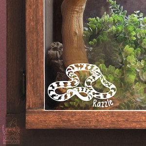 Carpet Python Snake Customizable Decal, Gift for Reptile Lovers and Owners, Enclosure Decor Name Tag