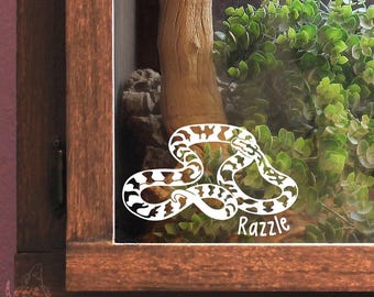 Teppich Python Schlange kundengerechter Aufkleber, Geschenk für Reptilienliebhaber und Besitzer, Gehäuse Dekor Namensschild