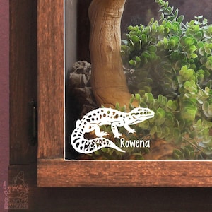 Leopard Gecko Vinyl Decal Customizable, leopard gecko gift, gecko decal, reptile decal, tank decor, reptile gift