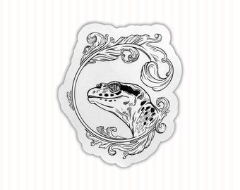 Sticker gecko léopard, sticker gecko léopard, sticker gecko, art gecko, sticker vinyle, sticker reptile, sticker reptile