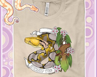 Reticulated Python Banner Tee, Gift Reptile Unsex t-shirt