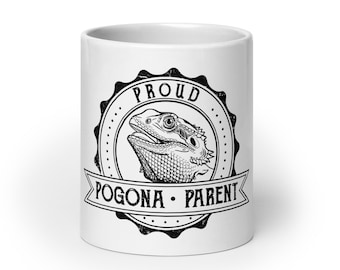 Bearded Dragon Becher, Reptilien Keramik Trinkgefäß, Eidechse Kaffee- oder Teebecher, stolzes Pogona Elternteil