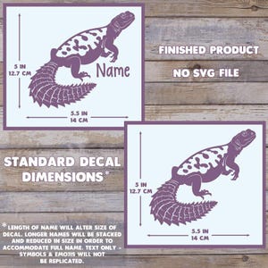 Uromastyx Lizard Customizable Decal, Gift for Reptile Lovers and Owners ...