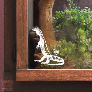 Argus Monitor Customizable Decal, Gift for Reptile Monitor Lizard Owners and Lovers, Enclosure or Terrarium Decor Name Tag