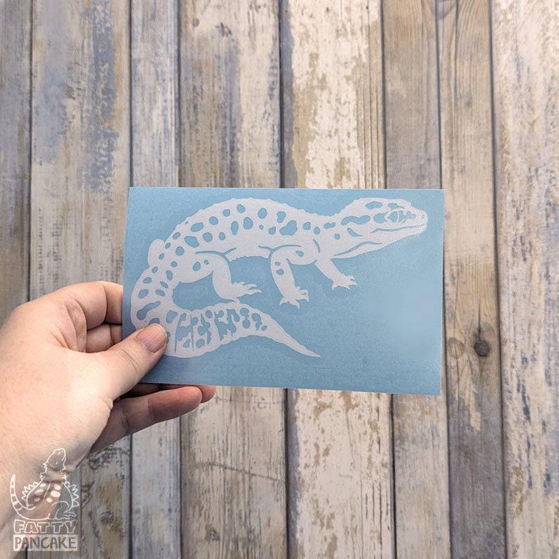 Leopardgecko Vinyl Aufkleber Kundengerechte, Leopardgecko Geschenk, Gecko Aufkleber, Reptil Aufkleber, Panzerdekor, Reptil Geschenk Bild 8