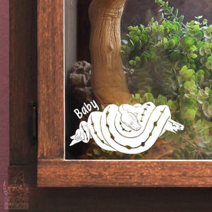 Naklejka Green Tree Python z możliwością personalizacji, prezent dla właścicieli i miłośników waranów gadów, etykieta dekoracyjna do obudowy lub terrarium
