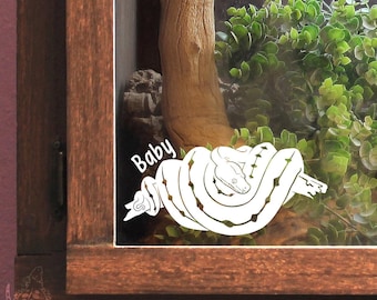 Aanpasbare sticker groene boom python, cadeau voor eigenaren en liefhebbers van hagedis en liefhebbers van reptielenmonitor, naamplaatje decoratie behuizing of terrarium