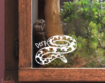 Anpassningsbar dekal med sandboaorm, present till reptilägare och älskare, namnbricka för inhägnad eller terrariumdekor
