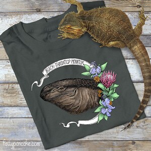 Black Throat Monitor TShirt, Reptile Lizard Gift Shirt