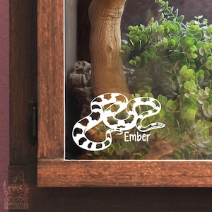 Corn Snake Vinyl Decal Customizable, Cute Reptile Gift for Snake Owners and Lovers, Enclosure Decor Name Tag